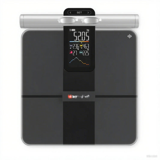 Smart 8-Electrode Body Fat Scale with Handle - High Precision Full Body Composition Analyzer